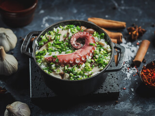Octopus Rice Bowl with Chives