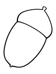 シンプルでかわいいどんぐりのイラスト素材　線画