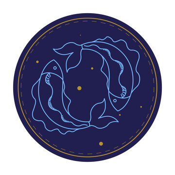 Pisces astrological sign, twelve horoscope symbol