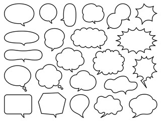 シンプルな吹き出しセット_ベクターイラスト