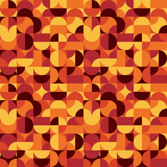 A simple geometric art poster with a simple shape and figure in red tones. Abstract scandinavian style.