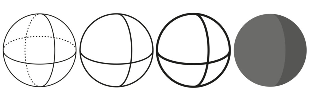 Set of round cubic shapes. Isolated on white background. Vector illustration.