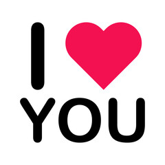 I Love You icon. Used for tshirt and mockup design. Isolated on white background. Vector