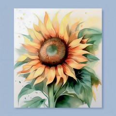 floral background with sunflowers