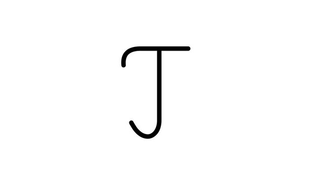 T letter big writing cartoon animation. Compatibile part of alphabet serie. Handwriting educational style for children. Good for education movies, presentation, learning alphabet, etc...