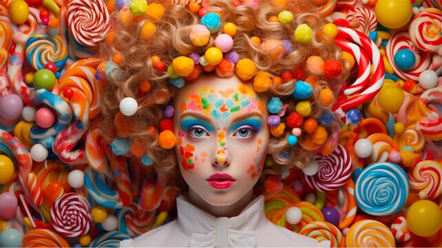 Colorful Candy Girl Sweet candy 