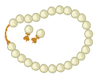 Pearl necklace and earrings, elegant jewelry set