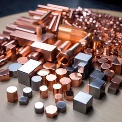 Fotobehang copper and aluminium alloy parts and workpieces © tl6781