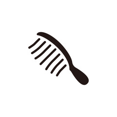 Hair brush icon.Flat silhouette version.