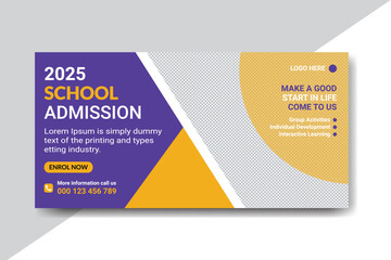 School Admission Signage Design. School  Signage Billboard Banner Stand Design Print Ready