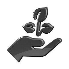 This is a beautifully designed 3D nature icon with a beautiful metallic texture.