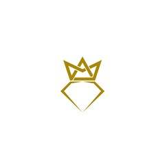 Diamond and crown logo design isolated on white background