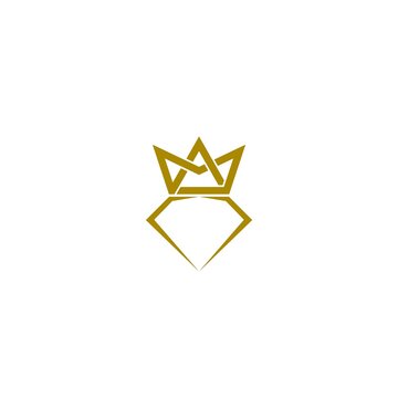 Diamond and crown logo design isolated on white background