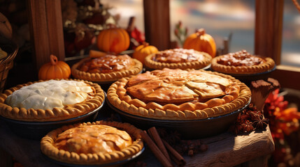 The aroma of freshly baked pies fills the air, signaling the start of a heartwarming Thanksgiving celebration