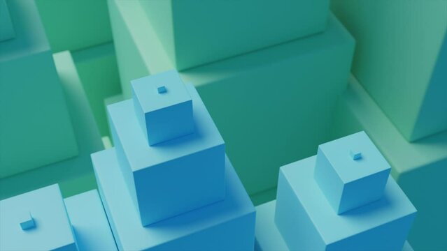 A seamless background loop 3D animation of infinitely scaling cubes.