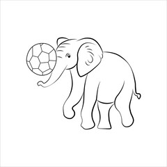 Elephant line art logo icon design. Simple modern minimalist animal logo icon illustration vector.