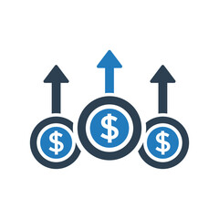 profit Growth icon - business increase icon - vector illustration