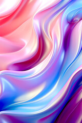 Naklejka premium Abstract psychedelia bright background with waves and gradient. Generated AI.