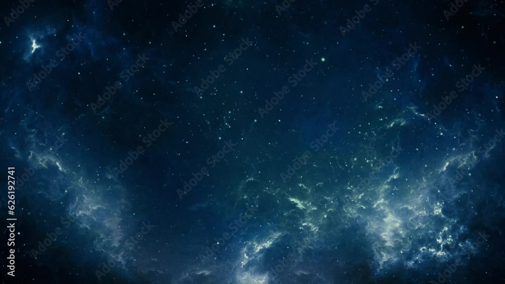 Sticker 4k 3d animation outer space flight to helix nebula deep nebula in space. flying star flare light. un