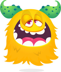 Funny cartoon flying monster. Halloween vector illustration. Great for package or party decoration