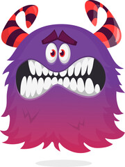 Funny cartoon flying monster. Halloween vector illustration. Great for package or party decoration