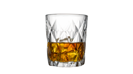 ice cube whiskey glass isolated on white background whiskey on the rocks PNG elements