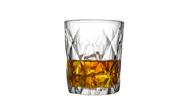 ice cube whiskey glass isolated on white background whiskey on the rocks PNG elements