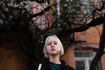 Teenage spring. Young adult model woman portrait