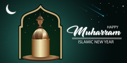 Happy Muharram Islamic new year poster 