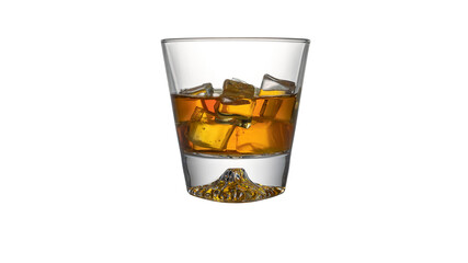 ice cube whiskey glass isolated on white background whiskey on the rocks PNG elements