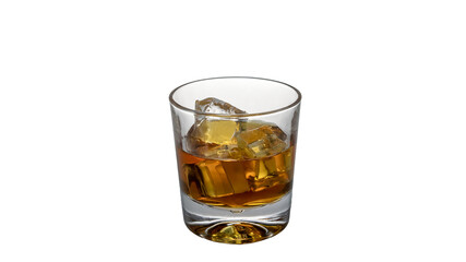 ice cube whiskey glass isolated on white background whiskey on the rocks PNG elements