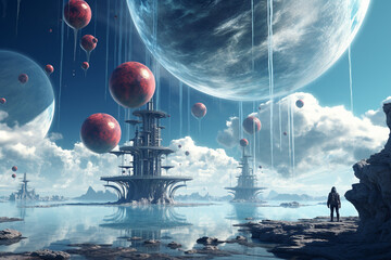 Parallel universes from other dimensions, unveiling futuristic worlds that spark curiosity and excitement. Ai generated