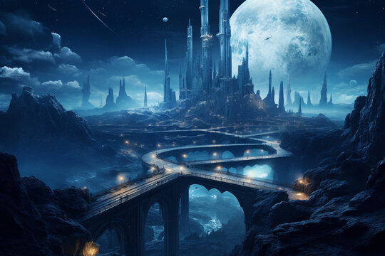 Parallel universes from other dimensions, unveiling futuristic worlds that spark curiosity and excitement. Ai generated