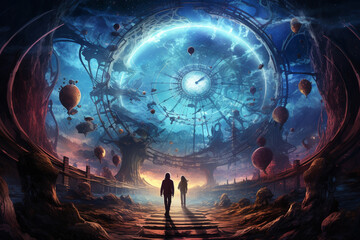 Parallel universes from other dimensions, unveiling futuristic worlds that spark curiosity and excitement. Ai generated