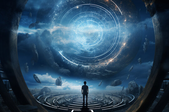 Parallel universes from other dimensions, unveiling futuristic worlds that spark curiosity and excitement. Ai generated