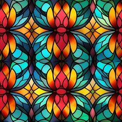 seamless pattern stained glass window