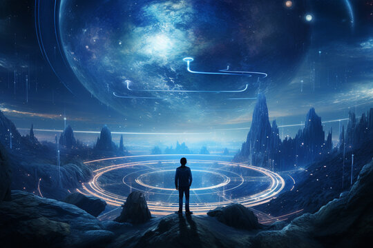 Parallel universes from other dimensions, unveiling futuristic worlds that spark curiosity and excitement. Ai generated