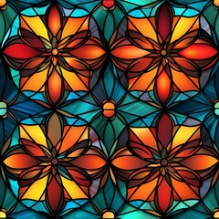 Obraz na płótnie Canvas Seamless pattern, colorful, beautiful shapes