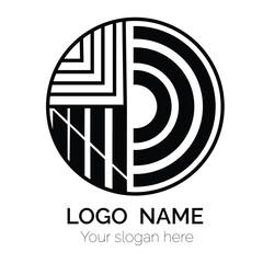 Creative circle logo design or line logo design white background