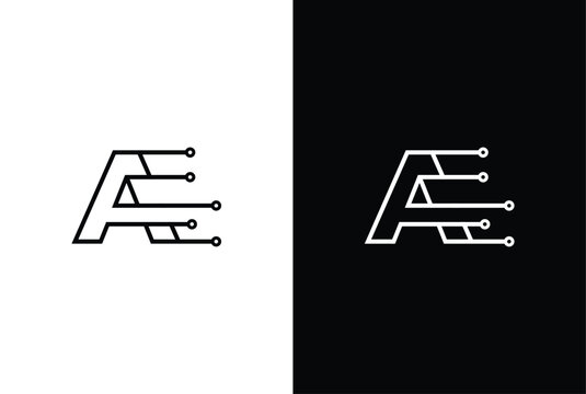 Letter A tech letter design. Technology abstract dot connection cross vector logo icon circle logotype.