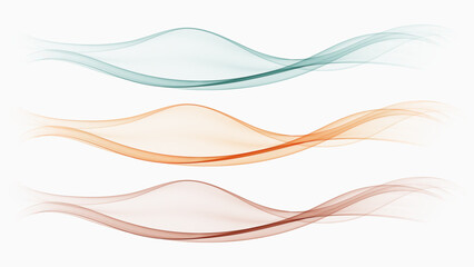 Wavy design elements. Abstract transparent wave flow.