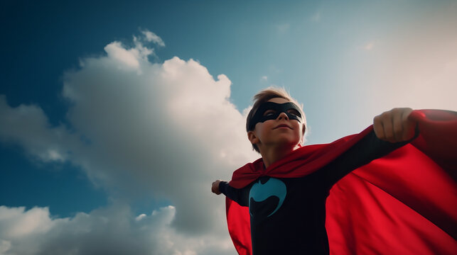 Ein Kind als Superheld rettet die Welt KI