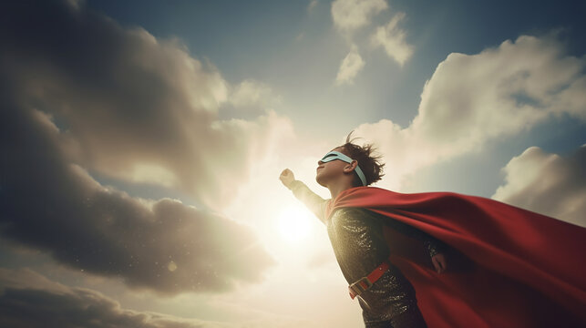 Ein Kind als Superheld rettet die Welt KI