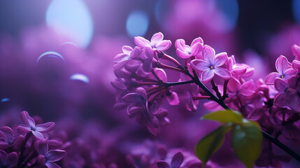 Enchanting Lilac Branch with Bokeh Background
