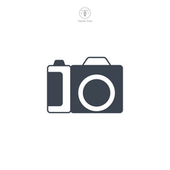 Camera icon symbol vector illustration isolated on white background