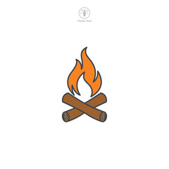 Campfire icon symbol vector illustration isolated on white background