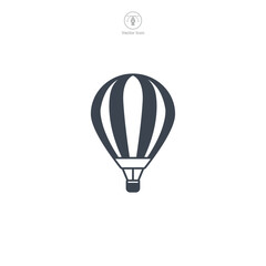 Hot Air Balloon icon symbol vector illustration isolated on white background