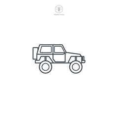 Jeep Off-road icon symbol vector illustration isolated on white background © keenan