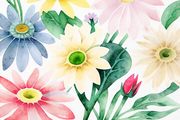 Beautiful elegant watercolor floral illustration