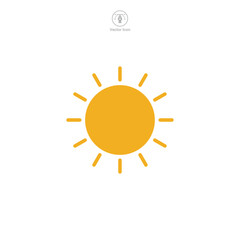 Sun icon symbol vector illustration isolated on white background